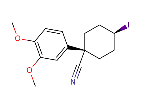1-(3,4-dimethoxyphenyl)-t-4-iodo-r-1-cyclohexanecarbonitrile