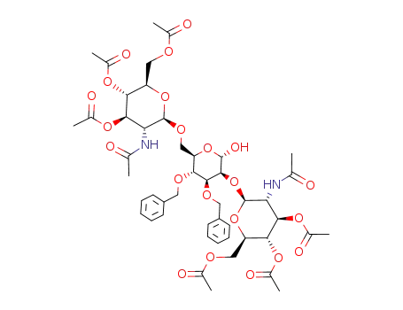 O-(2-Acetamido-3,4,6-tri-O-acetyl-2-desoxy-β-D-glucopyranosyl)-(1->2)-O-<(2-acetamido-3,4,6-tri-O-acetyl-2-desoxy-β-D-glucopyranosyl)-(1->6)>-3,4-di-O-benzyl-α-D-mannopyranose
