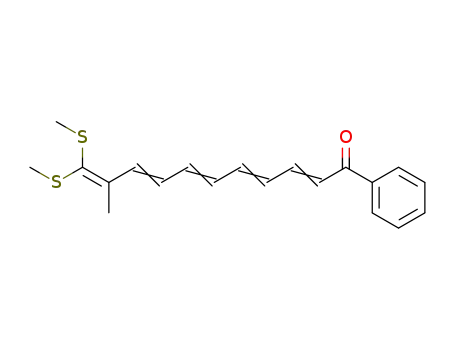 Molecular Structure of 129611-90-1 ((2E,4E,6E,8E)-10-Methyl-11,11-bis-methylsulfanyl-1-phenyl-undeca-2,4,6,8,10-pentaen-1-one)