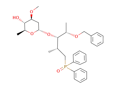 (2S,3S,4S,6S)-6-[(1S,2R)-1-((S)-1-Benzyloxy-ethyl)-3-(diphenyl-phosphinoyl)-2-methyl-propoxy]-4-methoxy-2-methyl-tetrahydro-pyran-3-ol