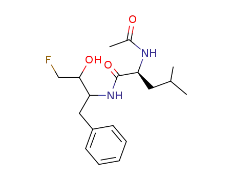 Molecular Structure of 102583-45-9 ((S)-2-Acetylamino-4-methyl-pentanoic acid (1-benzyl-3-fluoro-2-hydroxy-propyl)-amide)