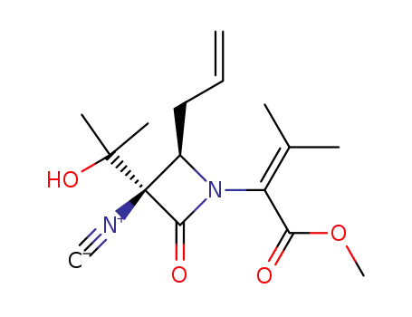 methyl 2-[(3R,4R)-3-(1-hydroxy-1-methylethyl)-3-isocyano-2-oxo-4-allylazetidin-1-yl]-3-methylbut-2-enoate