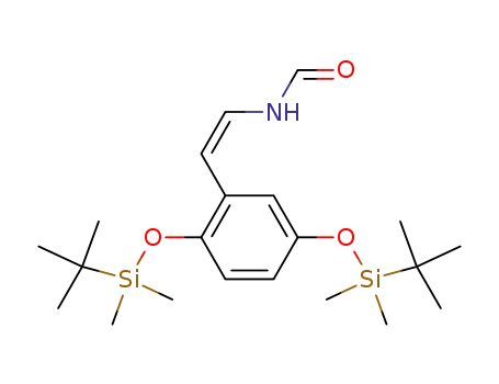 Molecular Structure of 110450-83-4 (Formamide,
N-[2-[2,5-bis[[(1,1-dimethylethyl)dimethylsilyl]oxy]phenyl]ethenyl]-, (Z)-)