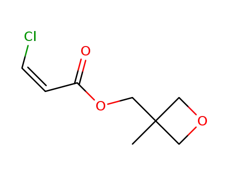 Molecular Structure of 113001-58-4 (2-Propenoic acid, 3-chloro-, (3-methyl-3-oxetanyl)methyl ester, (Z)-)