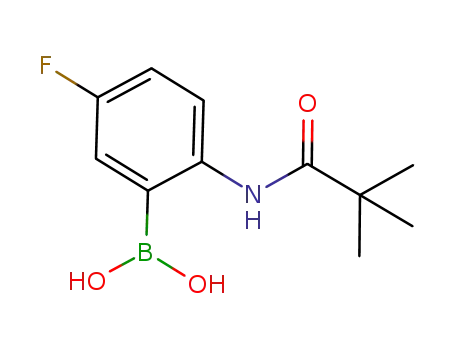 Molecular Structure of 925207-17-6 ((2-[(TERT-BUTOXYCARBONYL)AMINO]-5-FLUOROPHENYL)BORONIC ACID)
