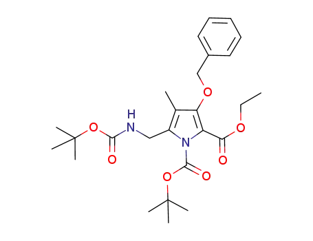 1-tert-butyl-2-ethyl-3-benzyloxy-5-(tert-butoxycarbonylamino-methyl)-4-methyl-pyrrole-1,2-dicarboxylate