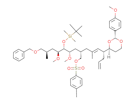Toluene-4-sulfonic acid (E)-(2S,6R)-2-[(2S,3S,4S,6R)-7-benzyloxy-3-(tert-butyl-dimethyl-silanyloxy)-2,4-dimethoxy-6-methyl-heptyl]-6-[(2R,4S)-2-(4-methoxy-phenyl)-[1,3]dioxan-4-yl]-4-methyl-nona-4,8-dienyl ester
