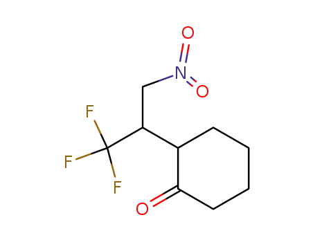 Molecular Structure of 112092-00-9 (2-(1-TRIFLUOROMETHYL-2-NITROETHYL)CYCLOHEXANONE)