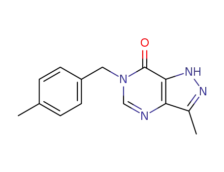 Molecular Structure of 80030-89-3 (7H-Pyrazolo(4,3-d)pyrimidin-7-one, 1,6-dihydro-3-methyl-6-((4-methylph enyl)methyl)-)