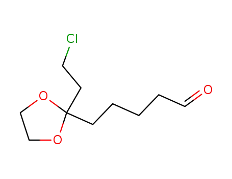 Molecular Structure of 88593-88-8 (1,3-Dioxolane-2-pentanal, 2-(2-chloroethyl)-)