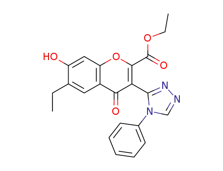 6-ethyl-7-hydroxy-4-oxo-3-(4-phenyl-4<i>H</i>-[1,2,4]triazol-3-yl)-4<i>H</i>-chromene-2-carboxylic acid ethyl ester