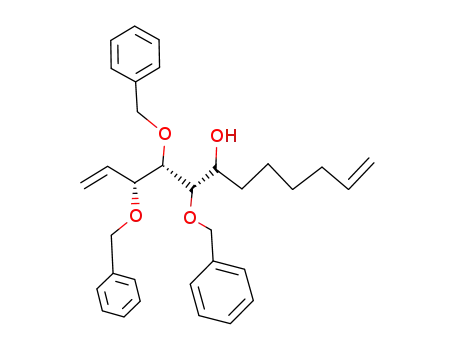 Molecular Structure of 134784-86-4 ((3R,4S,5S)-3,4,5-tribenzyloxydodeca-1,11-dien-6-ol)