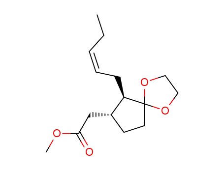 1,4-Dioxaspiro[4.4]nonane-7-acetic acid, 6-(2Z)-2-pentenyl-, methyl
ester, (6R,7R)-rel-