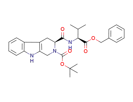 Molecular Structure of 945650-42-0 (N-[(3S)-N-Boc-1,2,3,4-tetrahydro-β-carboline-3-carboxyl]-L-valine benzyl ester)