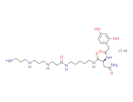 (S)-N<sup>1</sup>-(5-{3-[3-(3-Amino-propylamino)-propylamino]-propionylamino}-pentyl)-2-[2-(2,4-dihydroxy-phenyl)-acetylamino]-succinamide; hydrochloride