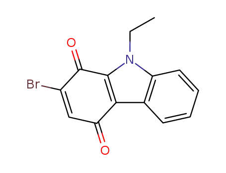 Molecular Structure of 188941-55-1 (1H-Carbazole-1,4(9H)-dione, 2-bromo-9-ethyl-)