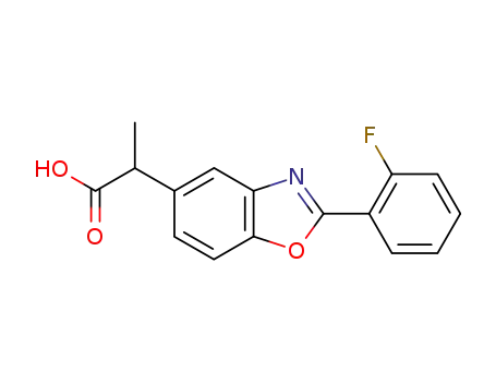 Molecular Structure of 51234-77-6 (2-(2-Fluorophenyl)-α-methyl-5-benzoxazoleacetic acid)