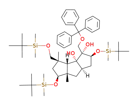(2S,3R,3aR,3bS,4R,6S,6aS,7aR)-2,6-Bis-(tert-butyl-dimethyl-silanyloxy)-4-(tert-butyl-dimethyl-silanyloxymethyl)-4,6a-dimethyl-3-trityloxymethyl-decahydro-cyclopenta[a]pentalene-3,3a-diol