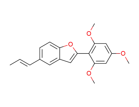 Molecular Structure of 110801-34-8 (Benzofuran, 5-(1E)-1-propenyl-2-(2,4,6-trimethoxyphenyl)-)
