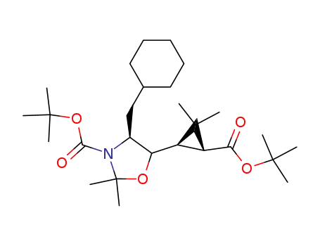 (S)-5-((1R,3R)-3-tert-Butoxycarbonyl-2,2-dimethyl-cyclopropyl)-4-cyclohexylmethyl-2,2-dimethyl-oxazolidine-3-carboxylic acid tert-butyl ester