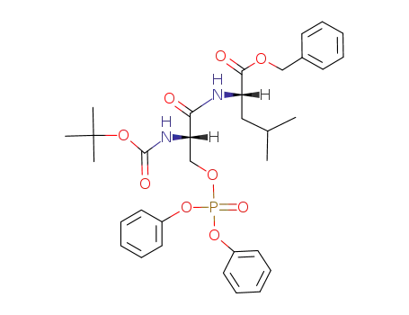 L-Leucine,
N-[N-[(1,1-dimethylethoxy)carbonyl]-O-(diphenoxyphosphinyl)-L-seryl]-,
phenylmethyl ester