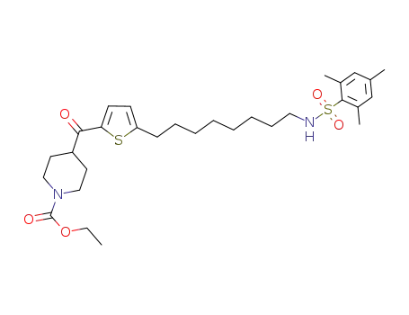 4-{5-[8-(2,4,6-trimethylbenzenesulfonylamino)octyl]thieno-2-carbonyl}piperidine-1-carboxylic acid ethyl ester