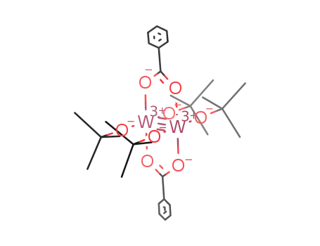 Molecular Structure of 102858-50-4 (W<sub>2</sub>(OC(CH<sub>3</sub>)3)4(O<sub>2</sub>CC<sub>6</sub>H<sub>5</sub>)2)