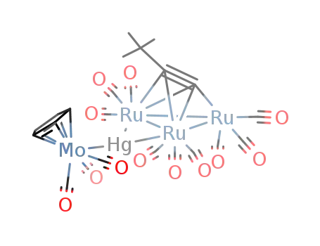 ((μ3-η2-tert-butylacetylido)(carbonyl)9(ruthenium)3)(μ3-mercury)(molybdenum(η5-cyclopentadienyl)(carbonyl)3)