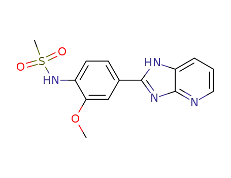 Molecular Structure of 89454-45-5 (Methanesulfonamide,
N-[4-(1H-imidazo[4,5-b]pyridin-2-yl)-2-methoxyphenyl]-)