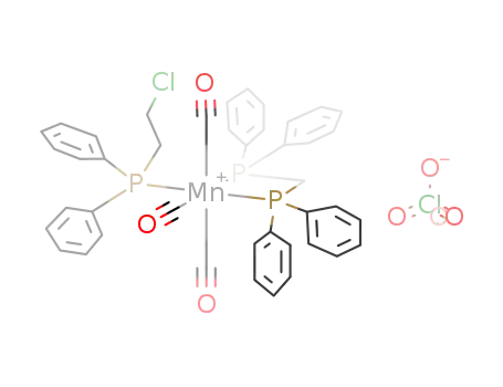 Mn(CO)3((C<sub>6</sub>H<sub>5</sub>)2PCH<sub>2</sub>P(C<sub>6</sub>H<sub>5</sub>)2)((C<sub>6</sub>H<sub>5</sub>)2PCH<sub>2</sub>CH<sub>2</sub>Cl)<sup>(1+)</sup>*ClO<sub>4</sub><sup>(1-)</sup>=[Mn(CO)3((C<sub>6</sub>H<sub>5</sub>)2PCH<sub>2</sub>P(C<sub>6</sub>H<sub>5</sub>)2)((C<sub>6</sub>H<sub>5</sub>)2PCH<sub>2</sub>CH<sub>2</sub>Cl)]ClO<sub>4</sub>