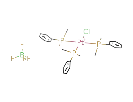 Molecular Structure of 56954-49-5 ({PtCl(PMe<sub>2</sub>Ph)3}{BF<sub>4</sub>})