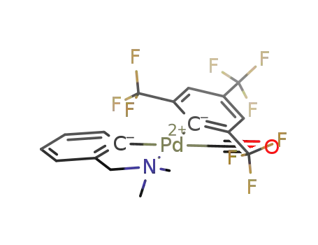 [Pd(N,N-dimethylbenzylamine)(1,3,5-C<sub>6</sub>H<sub>2</sub>(CF<sub>3</sub>)3)(CO)]