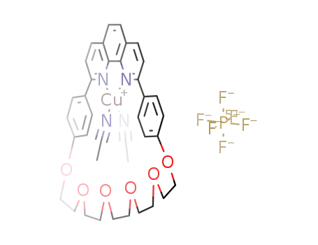 (Cu(N<sub>2</sub>C<sub>12</sub>H<sub>6</sub>(C<sub>6</sub>H<sub>4</sub>OCH<sub>2</sub>CH<sub>2</sub>OCH<sub>2</sub>CH<sub>2</sub>OCH<sub>2</sub>)2)(CH<sub>3</sub>CN)2)<sup>(1+)</sup>*PF<sub>6</sub><sup>(1-)</sup>=(Cu(N<sub>2</sub>C<sub>12</sub>H<sub>6</sub>(C<sub>6</sub>H<sub>4</sub>OCH<sub>2</sub>CH<sub>2</sub>OCH<sub>2</sub>CH<sub>2</sub>OCH<sub>2</sub>)2)(CH<sub>3</sub>CN)2)PF<sub>6</sub>