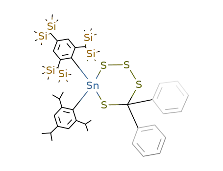 4-(2,4,6-triisopropylphenyl)-4-{2,4,6-tris(bis(trimethylsilyl)methyl)phenyl}-6,6-diphenyl-1,2,3,5-tetrathia-4-stannacyclohexane