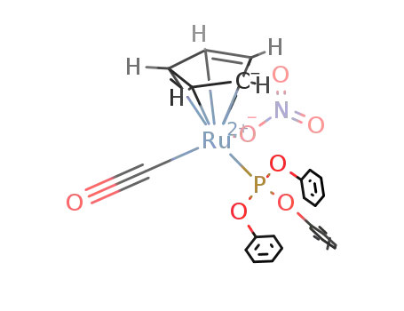 C<sub>5</sub>H<sub>5</sub>Ru(CO)(P(OC<sub>6</sub>H<sub>5</sub>)3)NO<sub>3</sub>