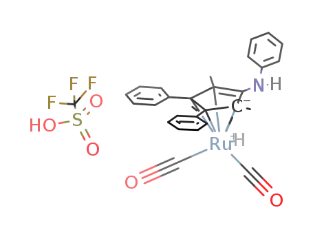 ([2,5-Me2-3,4-Ph2(η5-C4CNH2Ph)]Ru(CO)2H)OTf