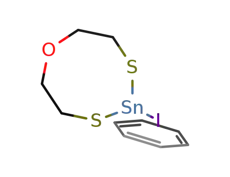 Molecular Structure of 78887-98-6 ((C<sub>6</sub>H<sub>5</sub>)ISn(SC<sub>2</sub>H<sub>4</sub>)2O)