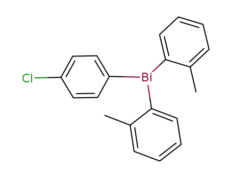 Molecular Structure of 88756-72-3 ((4-chlorophenyl)bis(2-methylphenyl)bismuthane)