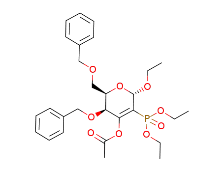 ethyl 3-O-acetyl-4,6-di-O-benzyl-2-deoxy-2-diethoxyphosphoryl-α-D-threo-hex-2-enopyranoside
