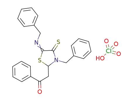 [2-(benzoylmethyl)-3-benzyl-4-thioxo-1,3-thiazolidin-5-yl]benzyliminium perchlorate