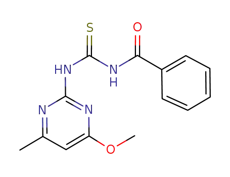 Molecular Structure of 93744-71-9 (N-[(4-Methoxy-6-methylpyrimidin-2-yl)aminothioxomethyl]benzamide)