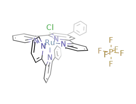 Ru((C<sub>5</sub>H<sub>4</sub>N)2C<sub>5</sub>H<sub>2</sub>NC<sub>6</sub>H<sub>5</sub>)(C<sub>5</sub>H<sub>4</sub>NC<sub>5</sub>H<sub>3</sub>NC<sub>6</sub>H<sub>5</sub>)Cl<sup>(1+)</sup>*PF<sub>6</sub><sup>(1-)</sup>={Ru((C<sub>5</sub>H<sub>4</sub>N)2C<sub>5</sub>H<sub>2</sub>NC<sub>6</sub>H<sub>5</sub>)(C<sub>5</sub>H<sub>4</sub>NC<sub>5</sub>H<sub>3</sub>NC<sub>6</sub>H<sub>5</sub>)Cl}PF<sub>6</sub>