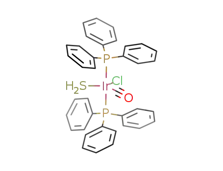 Molecular Structure of 77340-37-5 (Ir(CO)(H<sub>2</sub>S)Cl(P(C<sub>6</sub>H<sub>5</sub>)3)2)