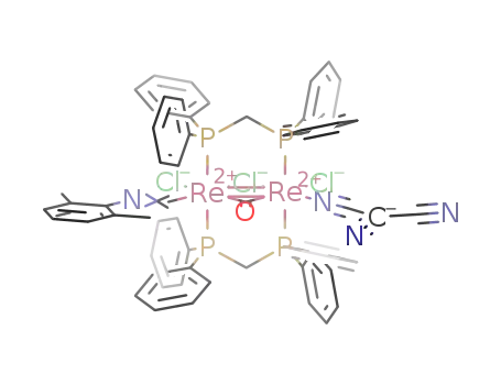Molecular Structure of 374596-51-7 (Re2Cl3(C(CN)3)(μ-dppm)2(CO)(CNXyl))