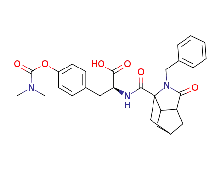 Molecular Structure of 286471-51-0 (L-Tyrosine,
N-[[hexahydro-2-oxo-1-(phenylmethyl)-3,5-methanocyclopenta[b]pyrrol-
6a(1H)-yl]carbonyl]-, dimethylcarbamate (ester))