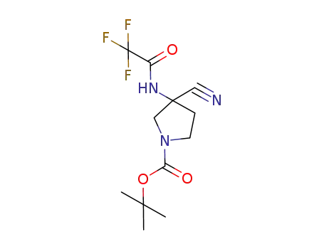 3-cyano-3-(2,2,2-trifluoro-acetylamino)-pyrrolidine-1-carboxylic acid tert-butyl ester