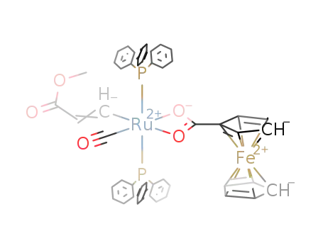 Ru(P(C<sub>6</sub>H<sub>5</sub>)3)2(CO)(HCC(H)CO<sub>2</sub>CH<sub>3</sub>)((O<sub>2</sub>CC<sub>5</sub>H<sub>4</sub>)Fe(C<sub>5</sub>H<sub>5</sub>))