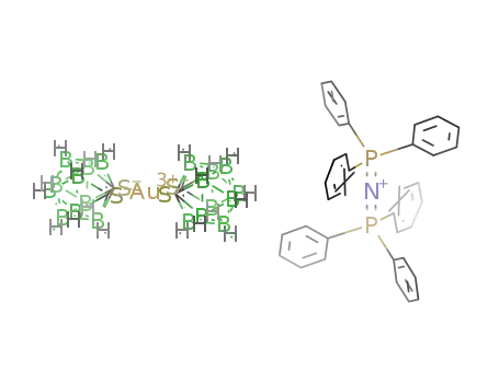 N(P(C<sub>6</sub>H<sub>5</sub>)3)2<sup>(1+)</sup>*Au(S<sub>2</sub>C<sub>2</sub>B<sub>10</sub>H<sub>10</sub>)2<sup>(1-)</sup> = [N(P(C<sub>6</sub>H<sub>5</sub>)3)2][Au(S<sub>2</sub>C<sub>2</sub>B<sub>10</sub>H<sub>10</sub>)2]
