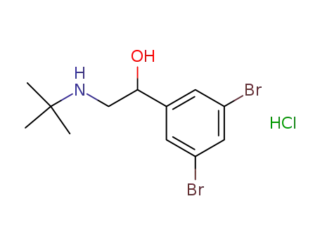 Molecular Structure of 78982-58-8 (Benzenemethanol, 3,5-dibromo-a-[[(1,1-dimethylethyl)amino]methyl]-,
hydrochloride)