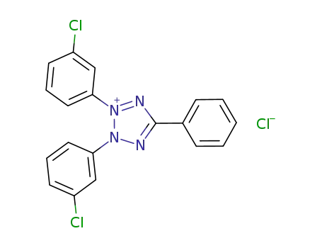 Molecular Structure of 135788-07-7 (2,3-BIS(3-CHLOROPHENYL)-5-PHENYLTETRAZOLIUM CHLORIDE)